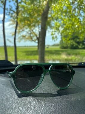 Green Transparent Sunglasses Frame with Subtle Tint